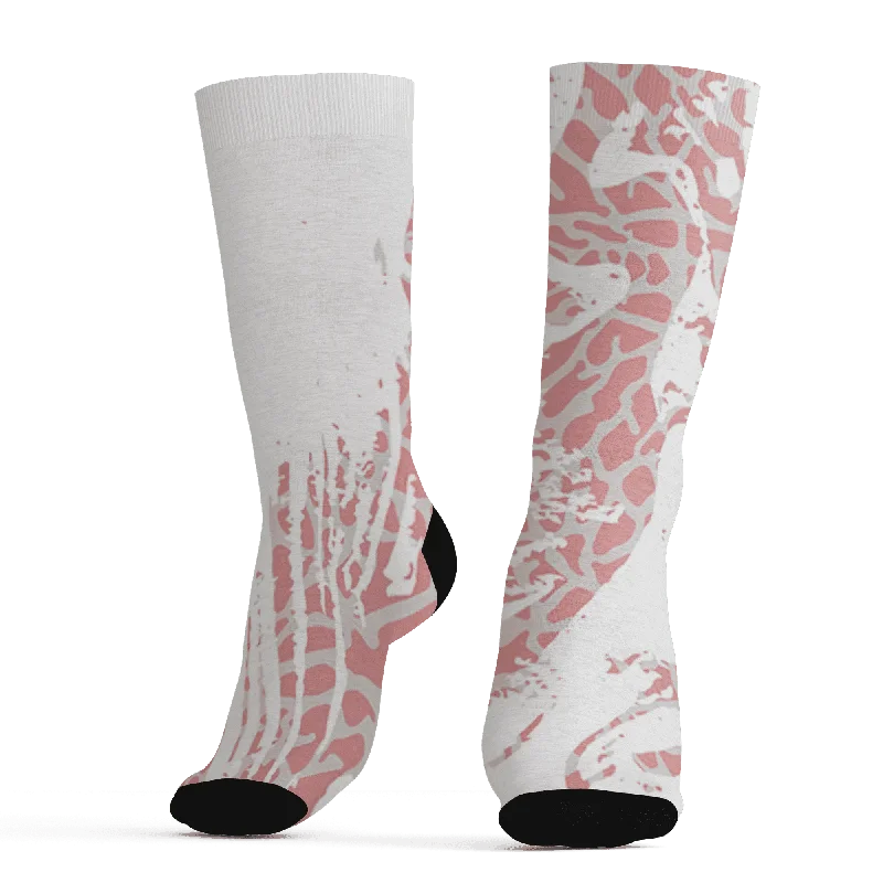 NastyJamz Red Stardust 3s Socks Match Hustle All Day All-Over Print