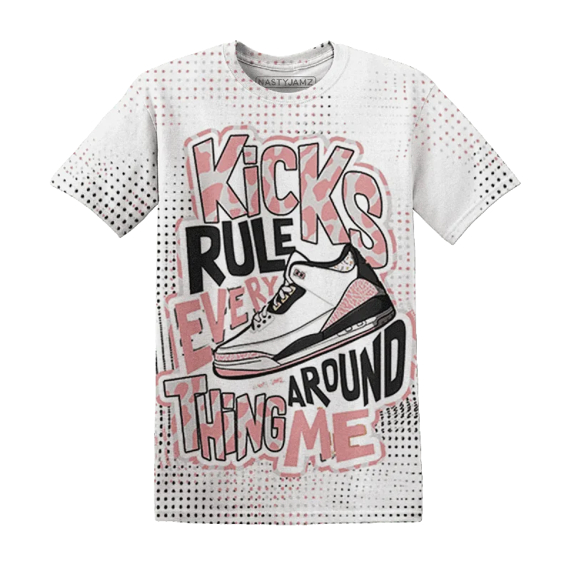 NastyJamz Red Stardust 3s T-Shirt Match Kicks Rule All-Over Print