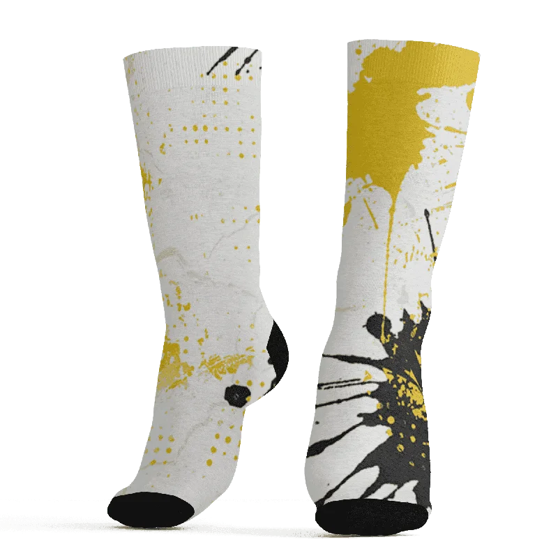 NastyJamz Vivid Sulfur 4s Socks Match MO sneaker All-Over Print