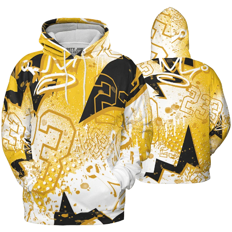 NastyJamz Yellow Ochre 6s Hoodie Match 23 King Zigzag All-Over Print