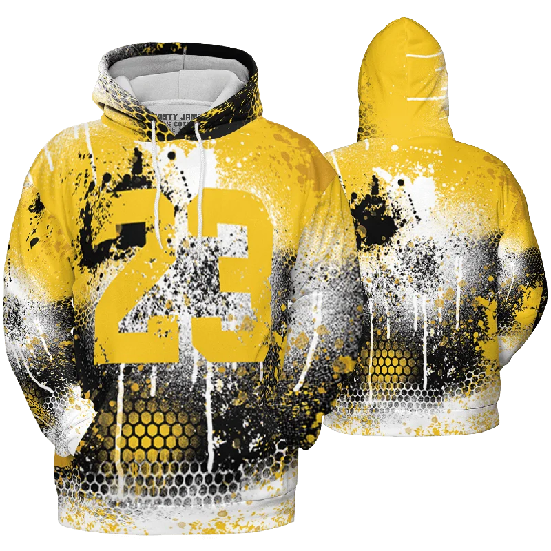 NastyJamz Yellow Ochre 6s Hoodie Match 23 Painted Graffiti All-Over Print