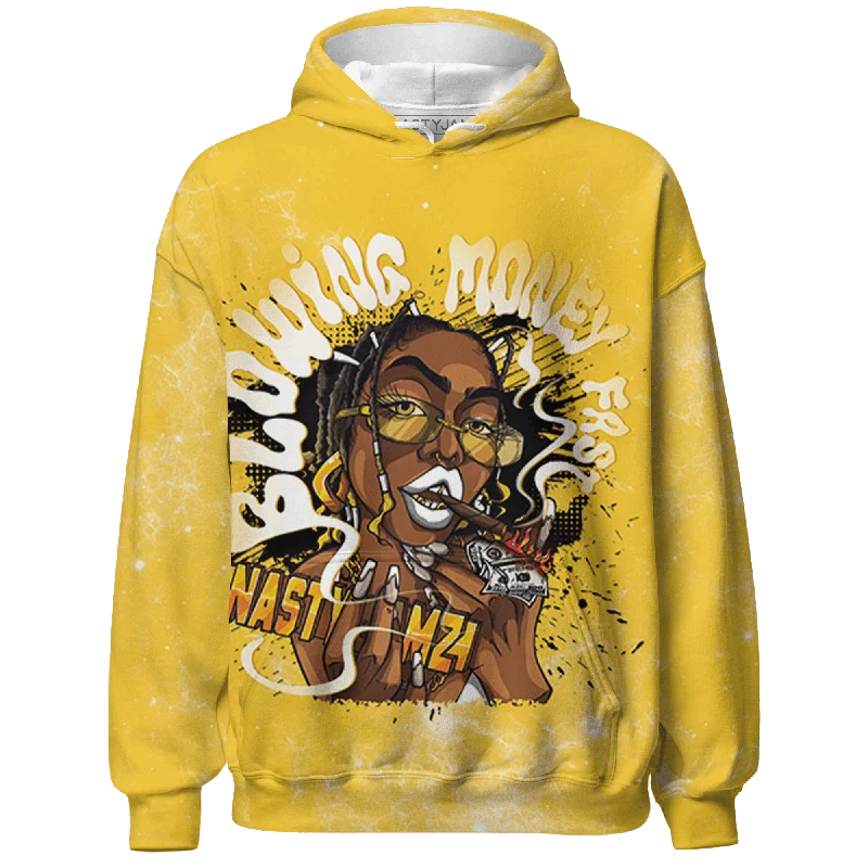 NastyJamz Yellow Ochre 6s Hoodie Match Blowing Money Fast Girl All-Over Print