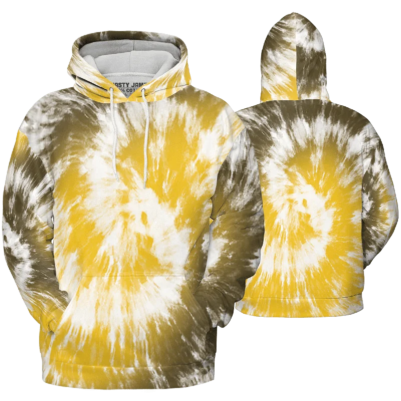 NastyJamz Yellow Ochre 6s Hoodie Match Tye Dye Spiral All-Over Print