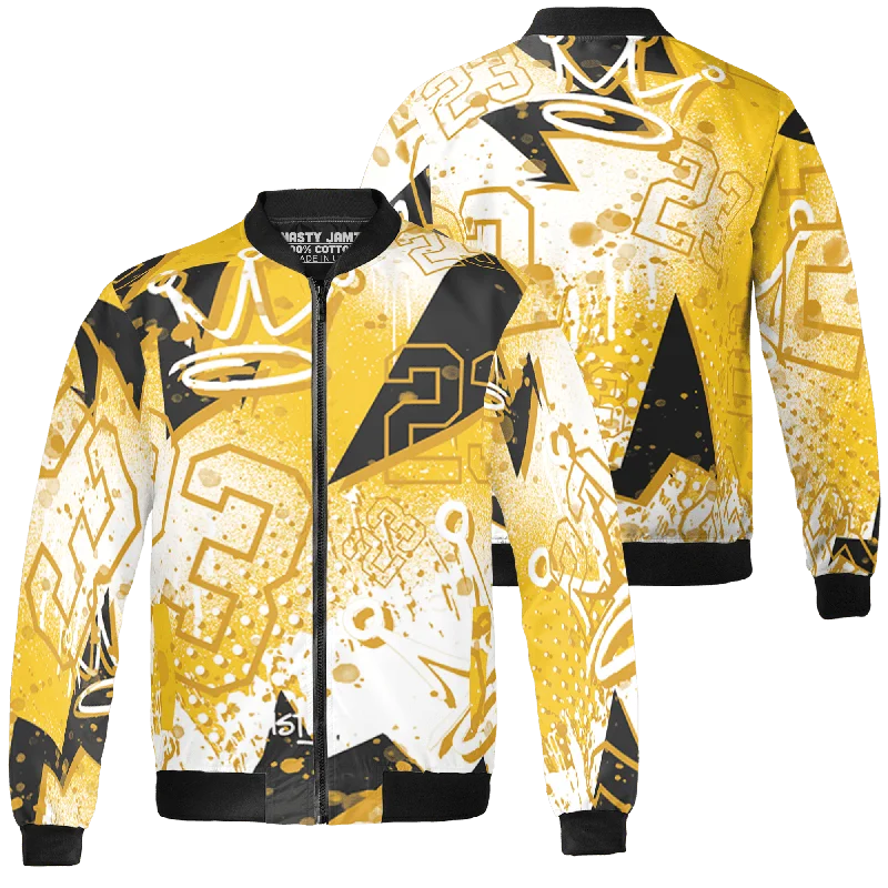 NastyJamz Yellow Ochre 6s Jacket Match 23 King Zigzag All-Over Print