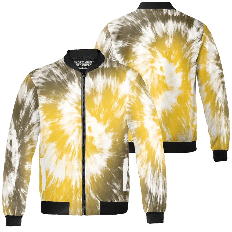 NastyJamz Yellow Ochre 6s Jacket Match Tye Dye Spiral All-Over Print