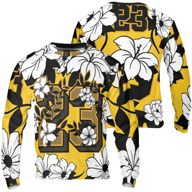 NastyJamz Yellow Ochre 6s Sweatshirt Match 23 Floral Flowers All-Over Print