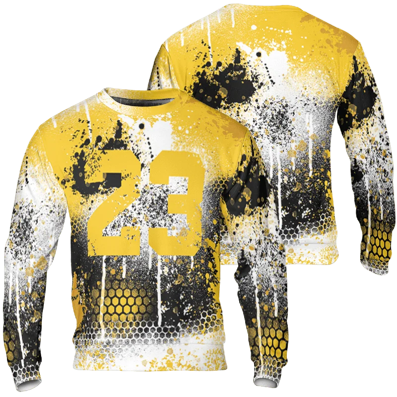 NastyJamz Yellow Ochre 6s Sweatshirt Match 23 Painted Graffiti All-Over Print