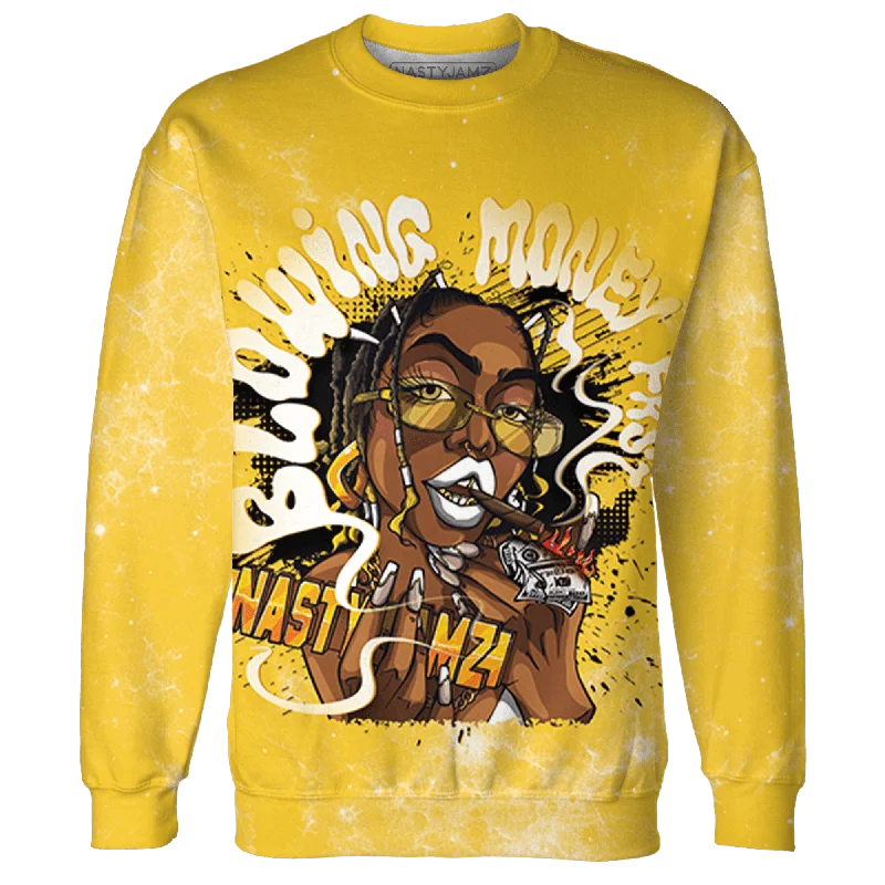 NastyJamz Yellow Ochre 6s Sweatshirt Match Blowing Money Fast Girl All-Over Print