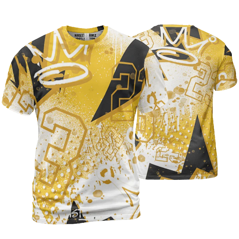 NastyJamz Yellow Ochre 6s T Shirt Match 23 King Zigzag All-Over Print