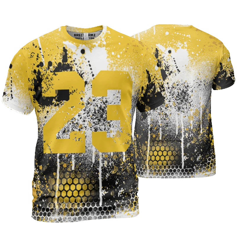 NastyJamz Yellow Ochre 6s T Shirt Match 23 Painted Graffiti All-Over Print