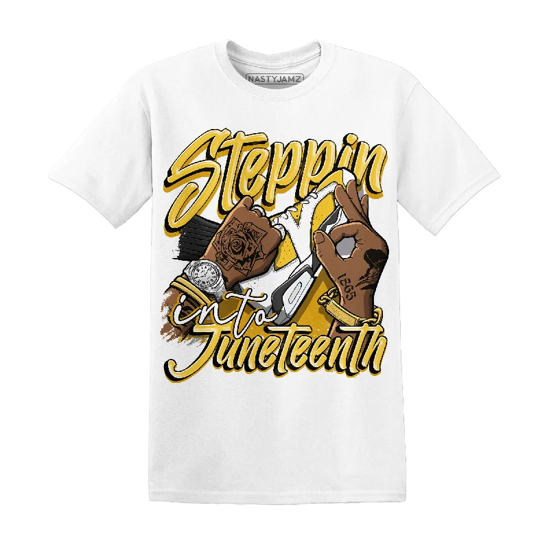 NastyJamz Yellow Ochre 6s T-Shirt Match Step Into Juneteenth