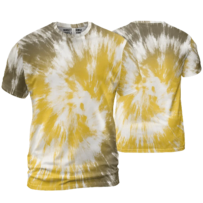 NastyJamz Yellow Ochre 6s T Shirt Match Tye Dye Spiral All-Over Print