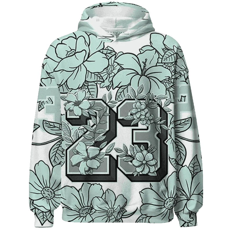 NastyJamz AF 1 Low Jade Ice White Hoodie Match 23 Floral Flower All-Over Print