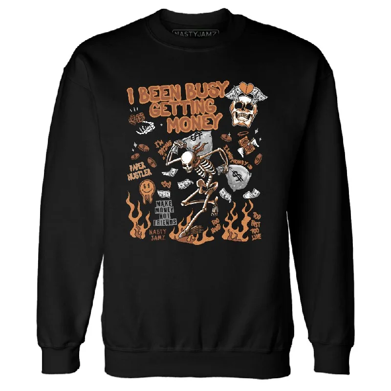 AM 1 Essential Light Bone NastyJamz Sweatshirt Match Busy Getting Money Skull