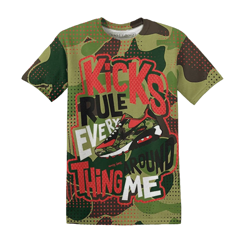 Urban Unisex Fashion Outfits AM 90 Dark Sage Solar Red NastyJamz T-Shirt Match Kicks Rule All-Over Print