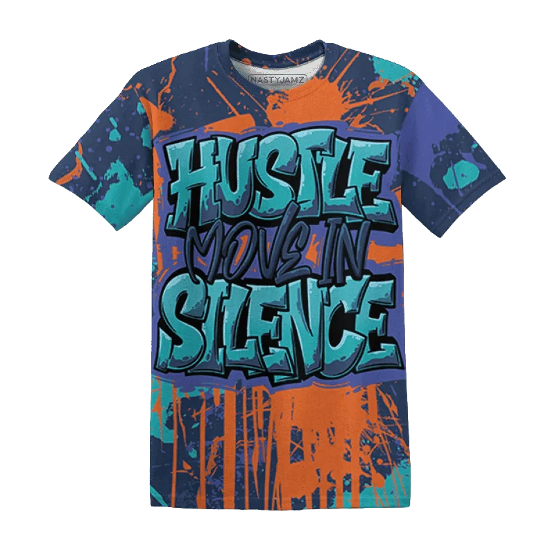 Oversized And Relaxed Unisex Fashion NastyJamz AM Plus Drift Midnight Navy Total Orange Dusty Cactus T-Shirt Match Hustle Move In Silence All-Over Print