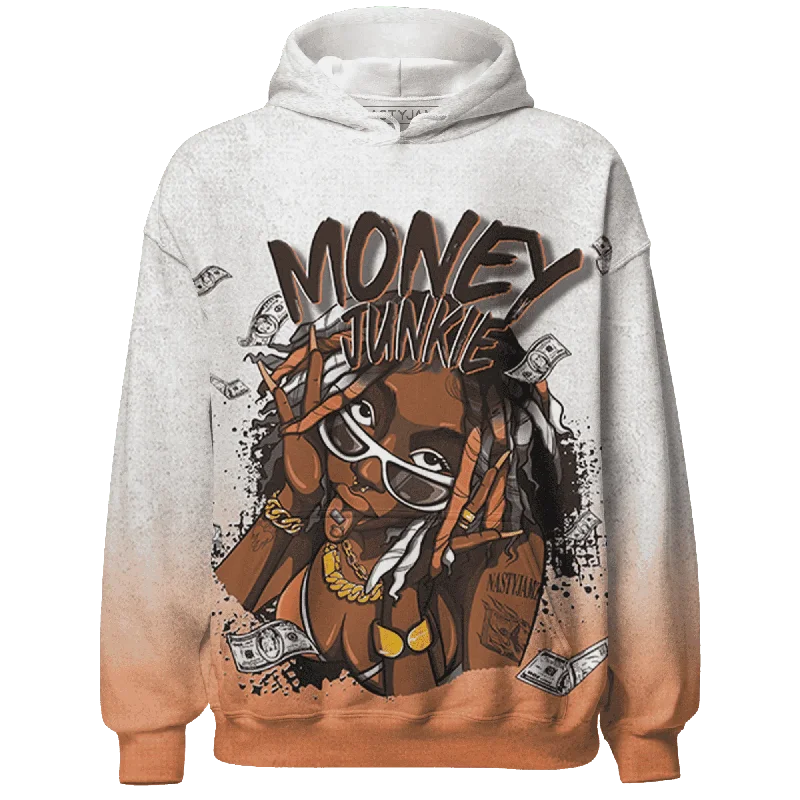 NastyJamz AM TW White Orange Hoodie Match Money Junkie All-Over Print