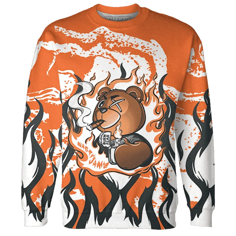 NastyJamz AM TW White Orange Sweatshirt Match BER Burn Fear All-Over Print