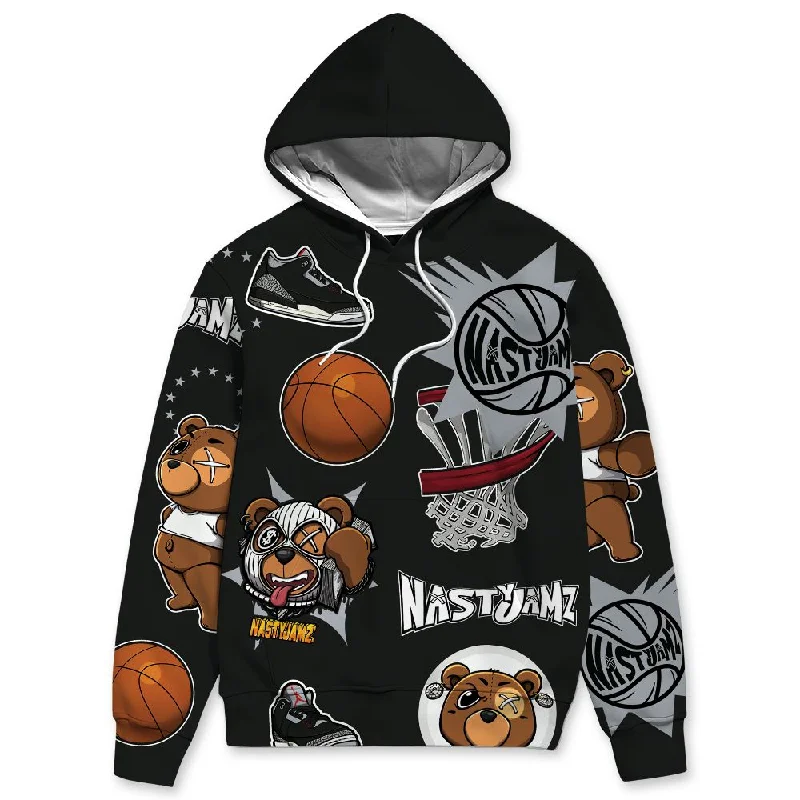 Black Cement 3s NastyJamz Hoodie Match BER Icon Wallpapers All-Over Print