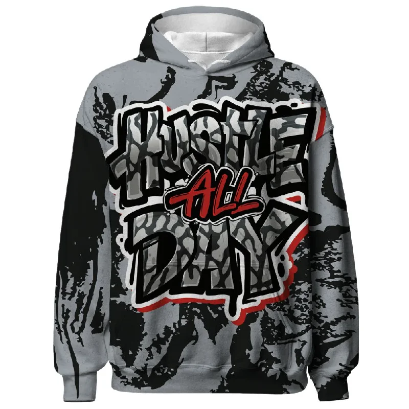 Black Cement 3s NastyJamz Hoodie Match Hustle All Day All-Over Print