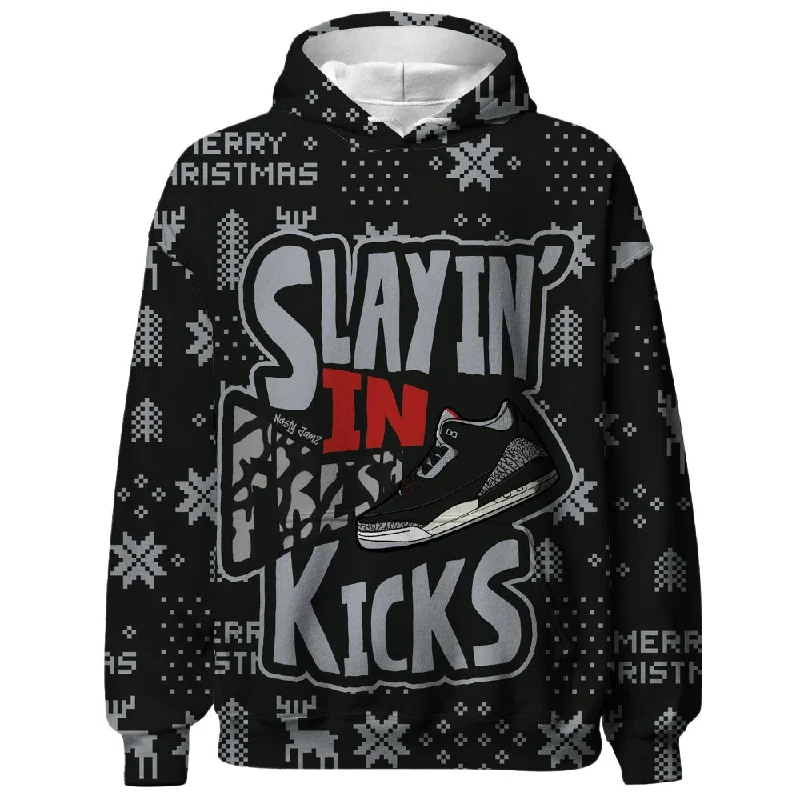 Black Cement 3s NastyJamz Hoodie Match Slayin Kicks All-Over Print