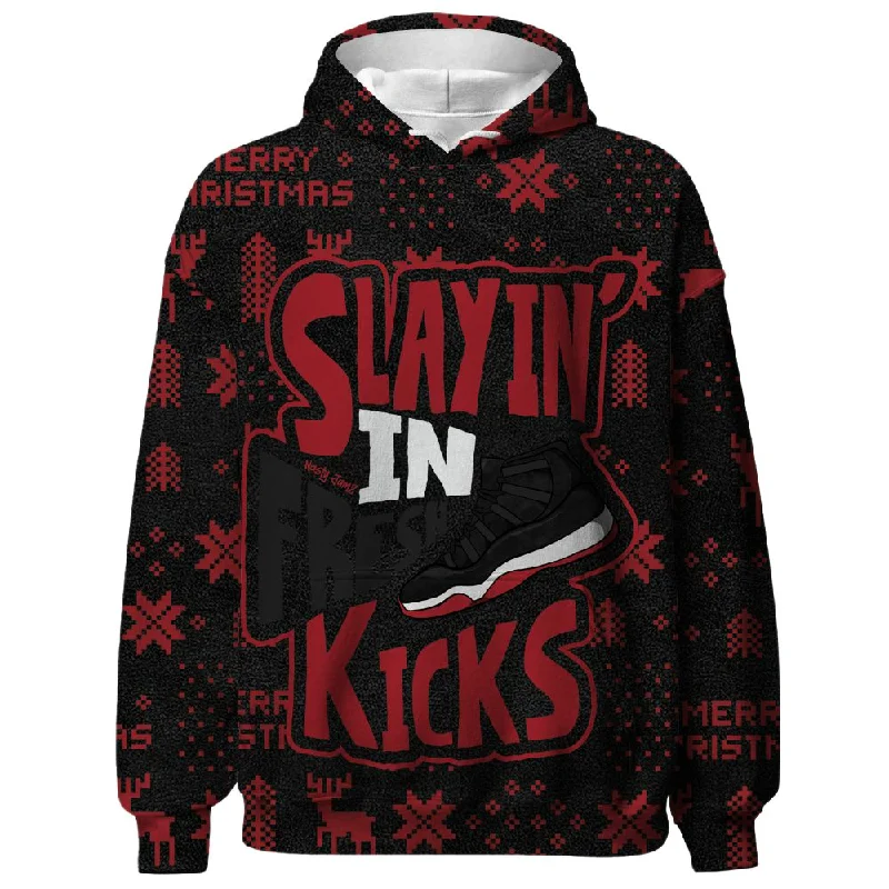 Bred Velvet 11s NastyJamz Hoodie Match Slayin Kicks All-Over Print