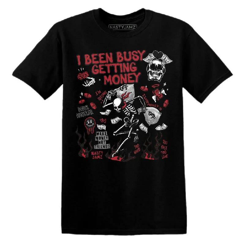 Bred Velvet 11s NastyJamz T-Shirt Match Busy Getting Money Skull