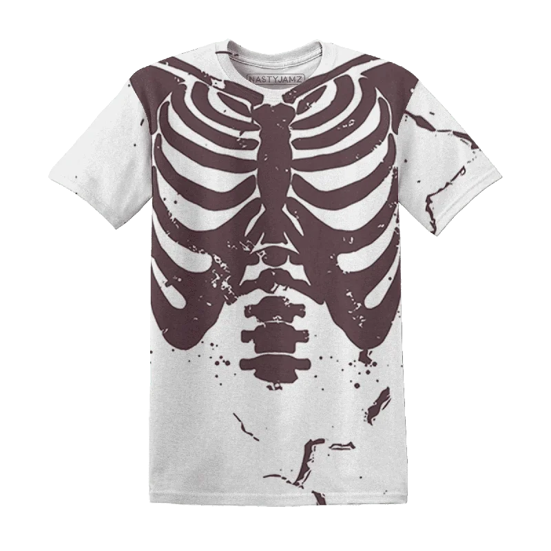 Contemporary Gender-Free Clothing Styles NastyJamz Burgundy Crush 3s T-Shirt Match Skeleton Y2k All-Over Print