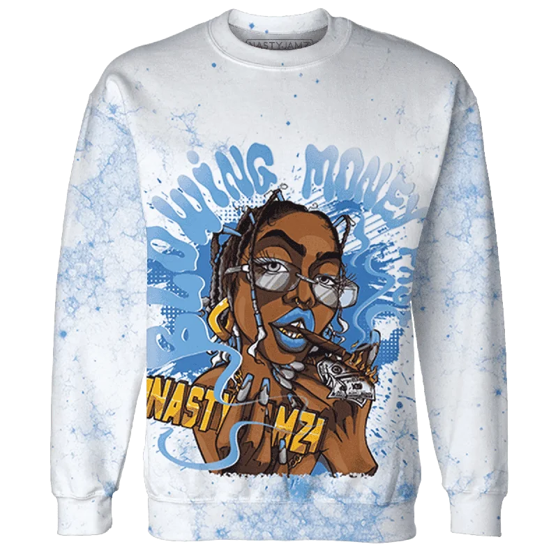 NastyJamz Carolina Blue Univercitii 17s Sweatshirt Match Blowing Money Fast Girl All-Over Print