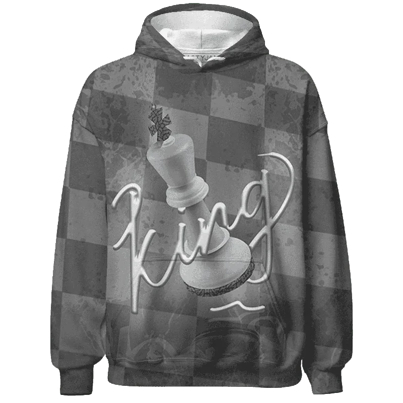 NastyJamz Cement Grey 3s Hoodie Match Black King All-Over Print