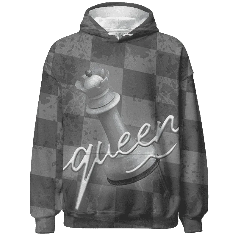 NastyJamz Cement Grey 3s Hoodie Match Black Queen All-Over Print