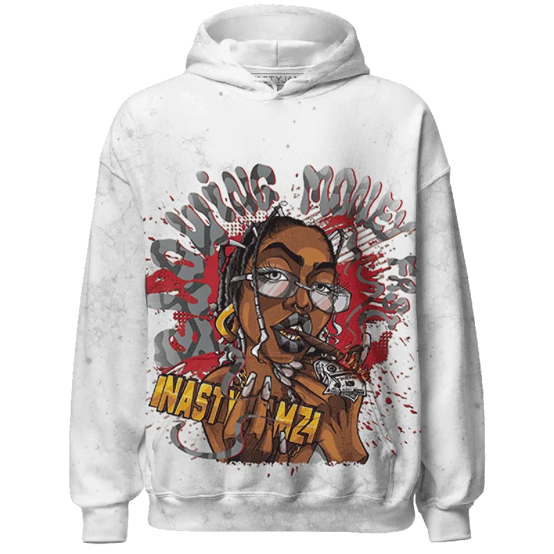 NastyJamz Cement Grey 3s Hoodie Match Blowing Money Fast Girl All-Over Print