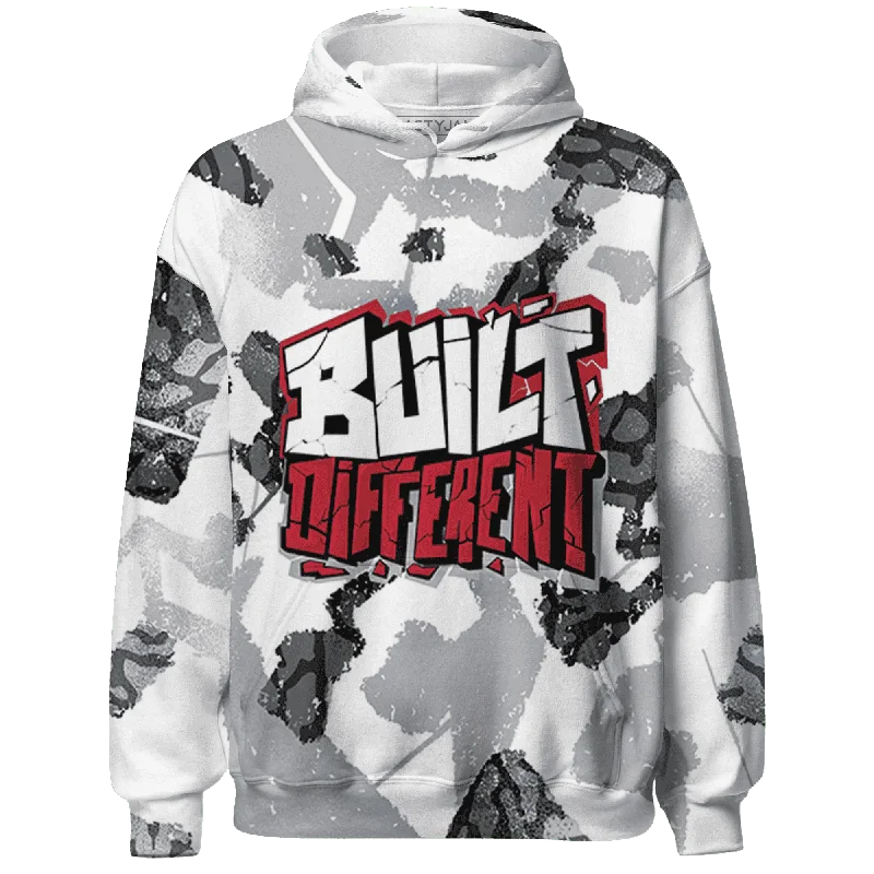 NastyJamz Cement Grey 3s Hoodie Match Built Different Broken All-Over Print