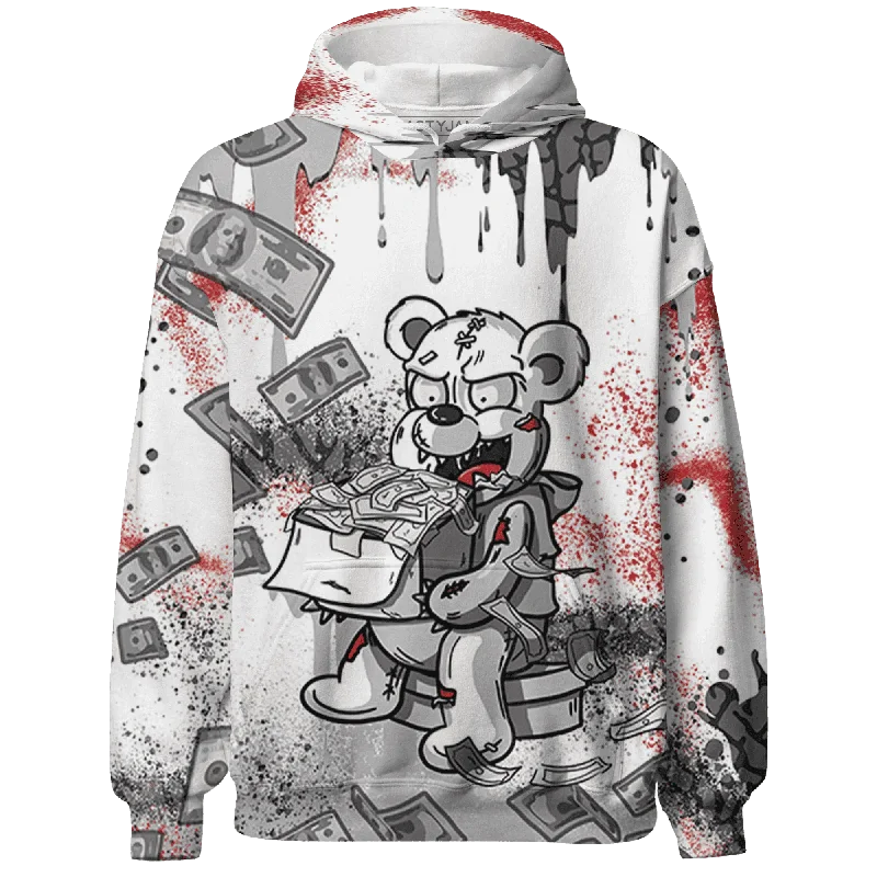 NastyJamz Cement Grey 3s Hoodie Match Cash Money Splash Paint All-Over Print