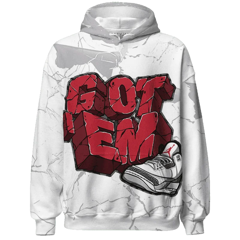 NastyJamz Cement Grey 3s Hoodie Match Got Em All-Over Print