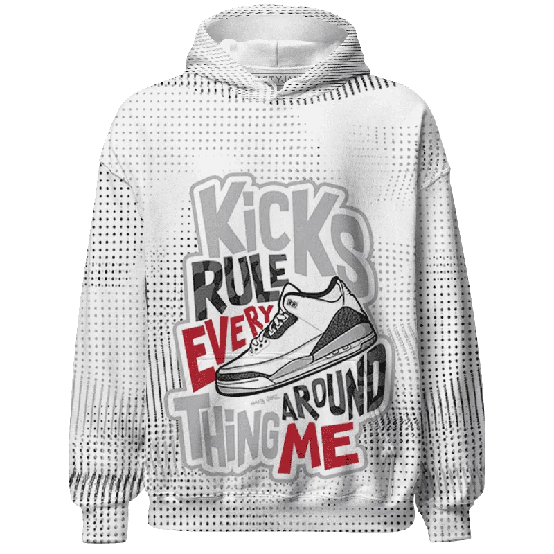 NastyJamz Cement Grey 3s Hoodie Match Kicks Rule All-Over Print