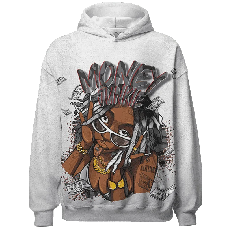 NastyJamz Cement Grey 3s Hoodie Match Money Junkie All-Over Print