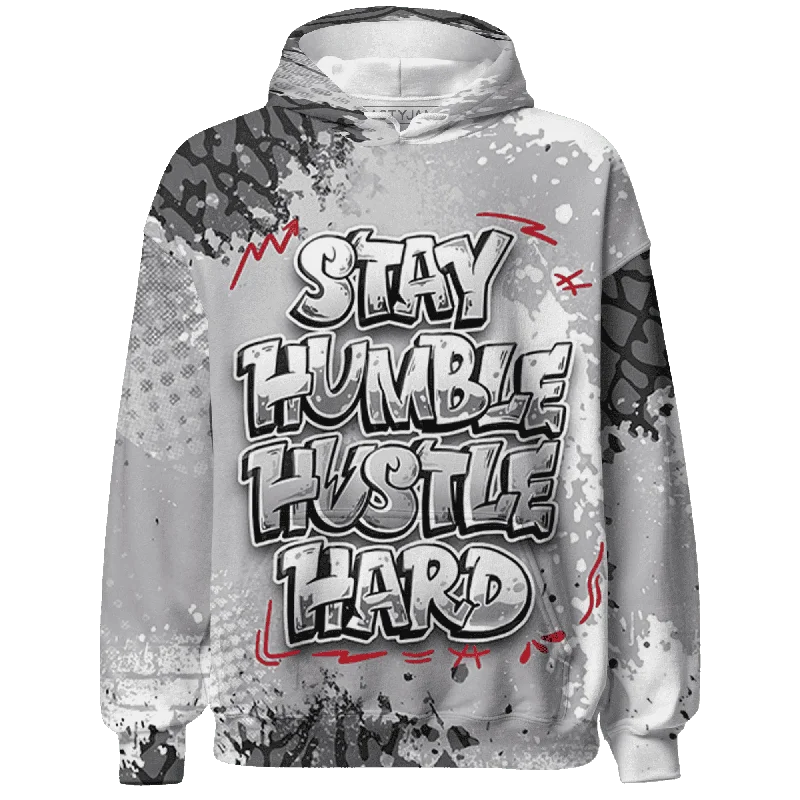 NastyJamz Cement Grey 3s Hoodie Match Stay Humble Hustle Hard All-Over Print