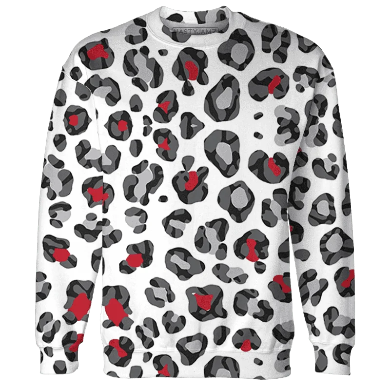 NastyJamz Cement Grey 3s Sweatshirt Match Leopard Pattern All-Over Print