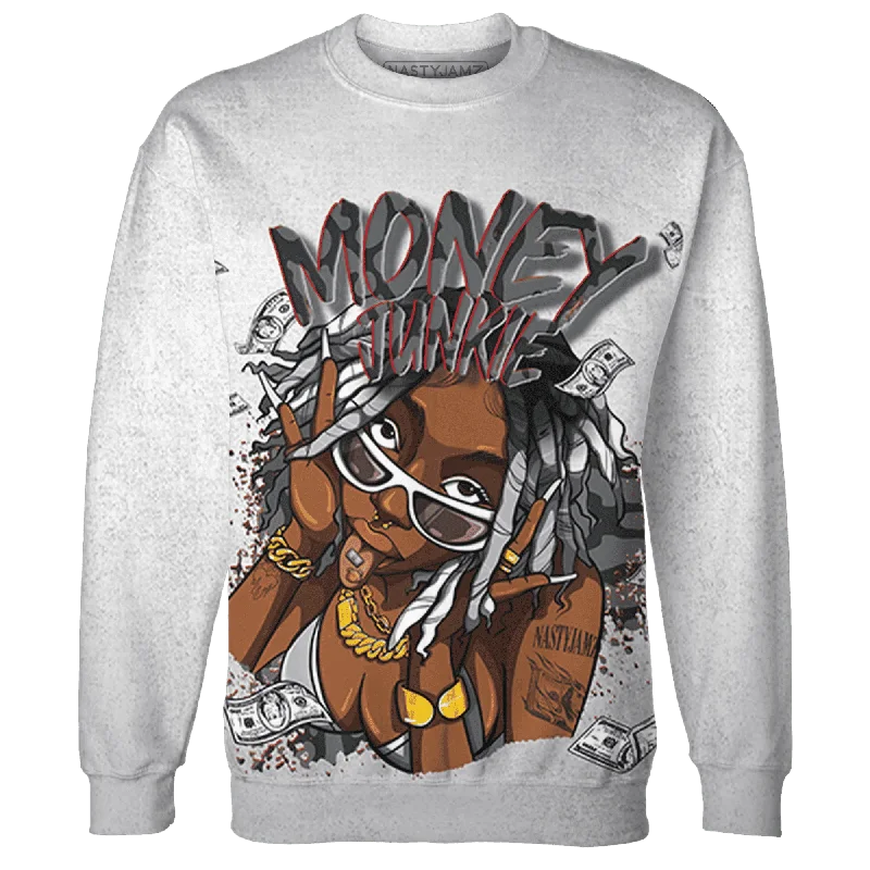 NastyJamz Cement Grey 3s Sweatshirt Match Money Junkie All-Over Print