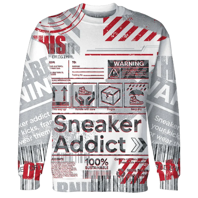 NastyJamz Cement Grey 3s Sweatshirt Match Sneaker Addict Warning All-Over Print