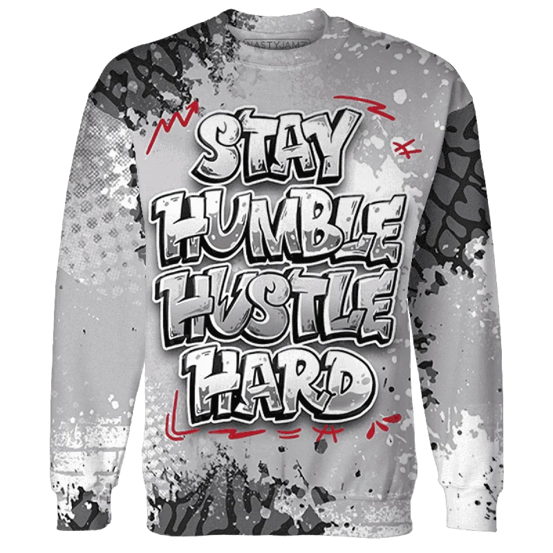 NastyJamz Cement Grey 3s Sweatshirt Match Stay Humble Hustle Hard All-Over Print