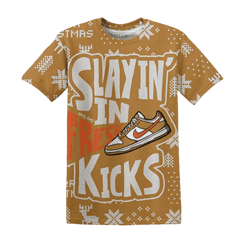 Unisex Everyday Fashion Essentials Dunk Low Retro Wheat Orange NastyJamz T-Shirt Match Slayin Kicks All-Over Print