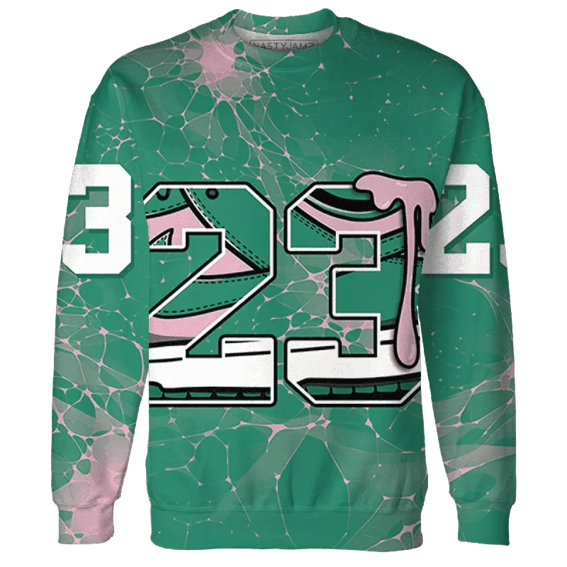 NastyJamz Dunk Pink Malachite Medium Soft Low Sail Sweatshirt Match 23 Sneaker All-Over Print