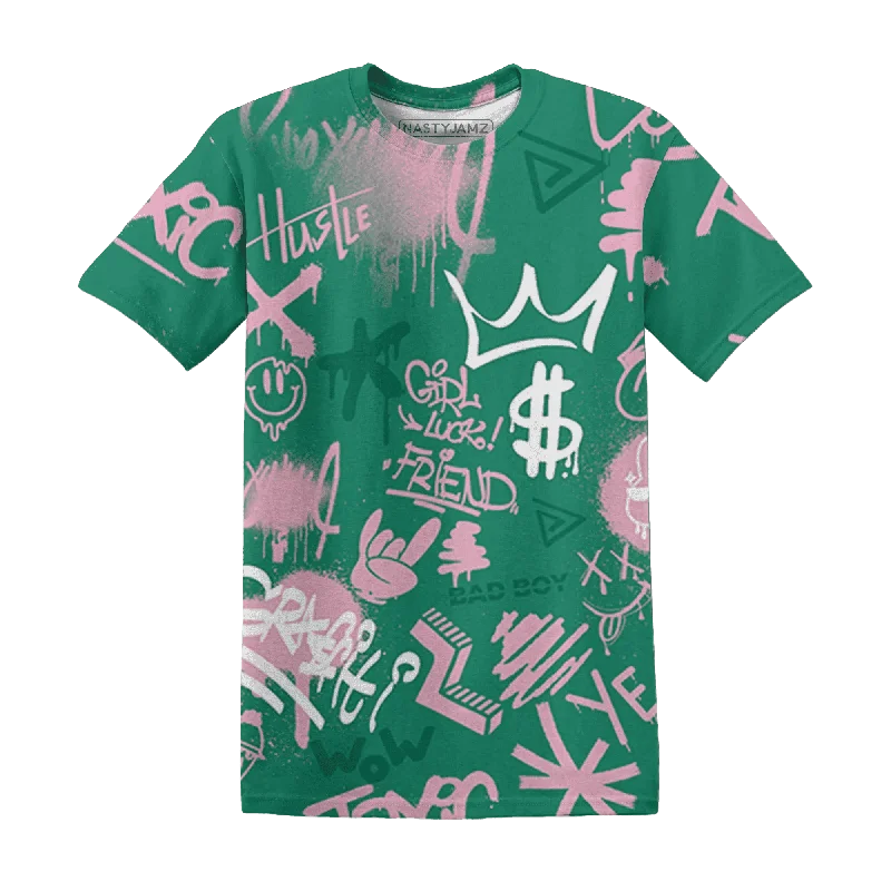 Elegant And Minimal Gender-Free Clothing NastyJamz Dunk Pink Malachite Medium Soft Low Sail T-Shirt Match Graffiti King Doodle Style All-Over Print