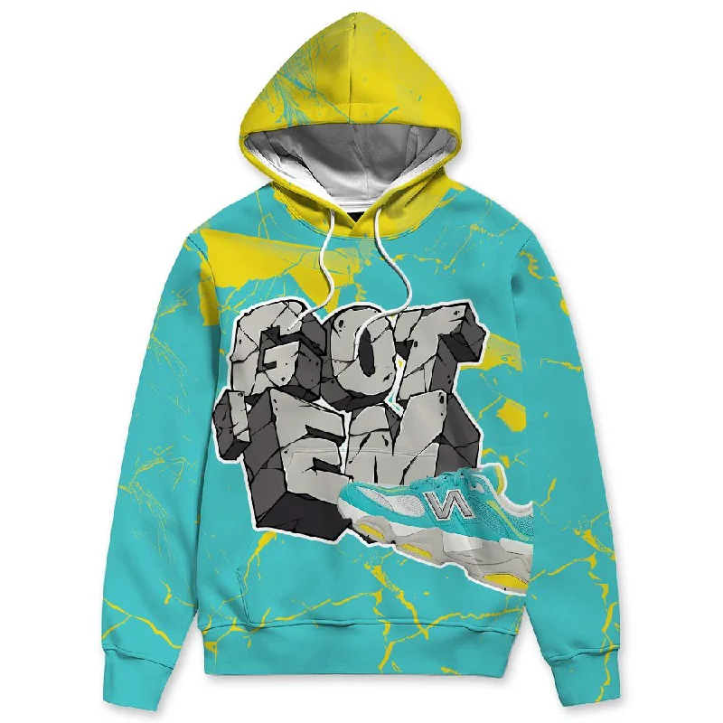 Got Em 3D.NBL Cyan Burst 9060 NastyJamz Hoodie Match Got Em All-Over Print