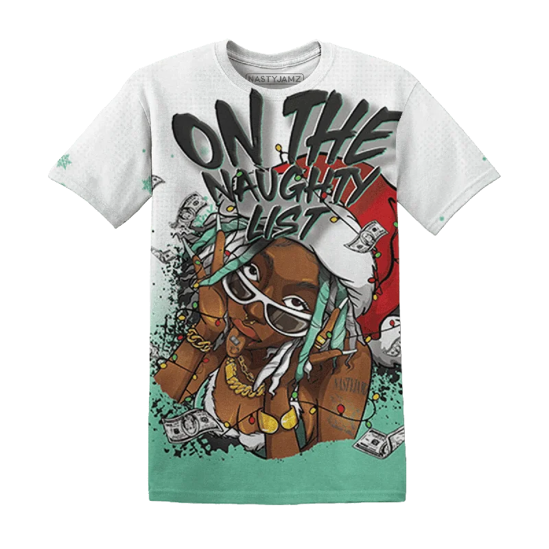 High-Quality Unisex Basics For All Occasions Green Glow 1s NastyJamz T-Shirt Match Xmas Naughty List All-Over Print
