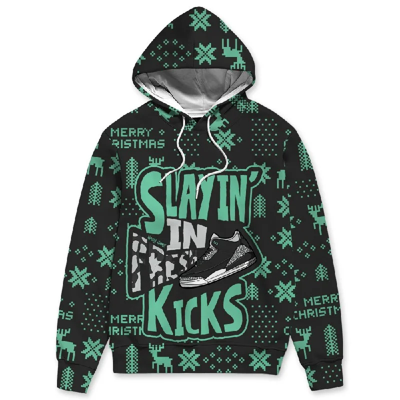 Green Glow 3s NastyJamz Hoodie Match Slayin Kicks All-Over Print