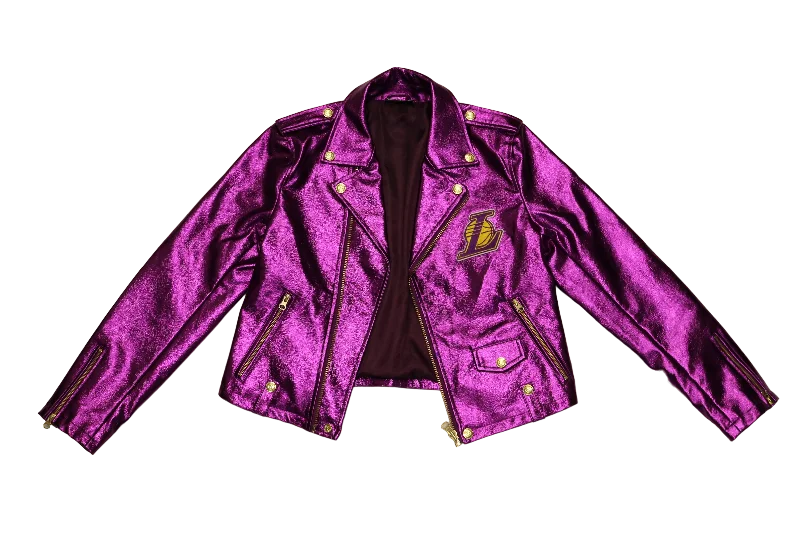 Lakers x WC Purple Faux Leather Jacket