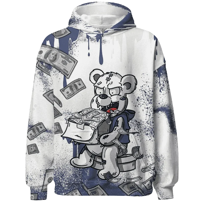 NastyJamz Low Diffused Blue 11s Hoodie Match Cash Money Splash Paint All-Over Print